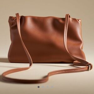 BY ANTHROPOLOGIE CINCHED FAUX-LEATHER CLUTCH NWT